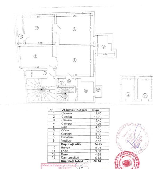 Apartament 4 camere, ultracentral, spațios, luminos, necesita renovare